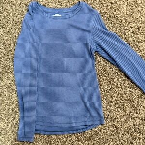 Eddie Bauer Navy and Black Striped Long Sleeve Top